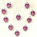LAST LOT Swarovski Crystal Glass Heart Charms Bezel Set Rose Valentines 10 Piece Set