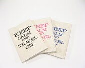 Passport Cover. Canvas. Keep Calm and Travel On