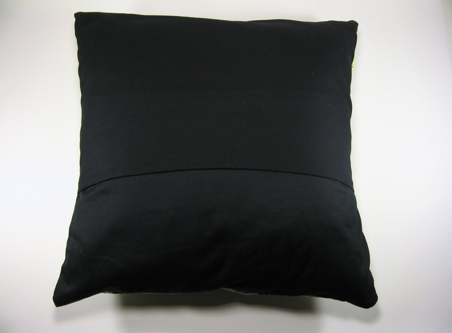 Decorative Skull Pillow Cover, Black Embroidered Skull, 16 x 16 inch