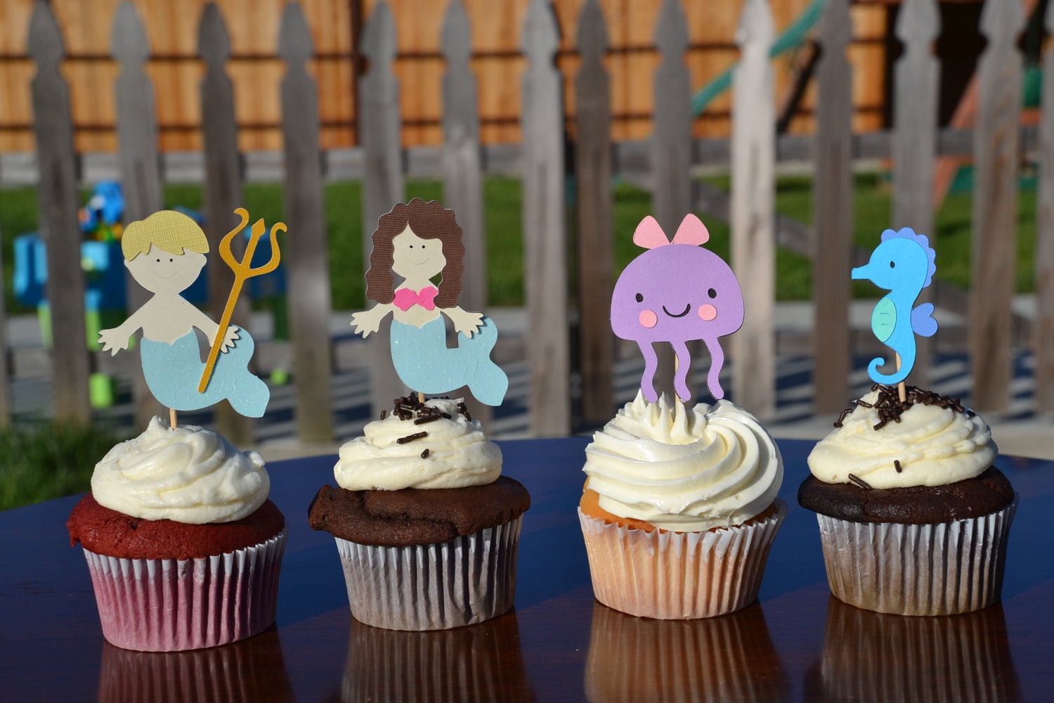 Mermaid cupcake toppers