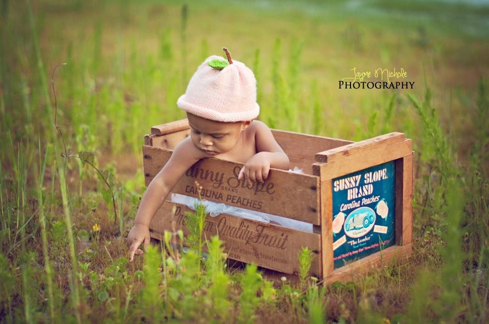 Peach hat-photo prop