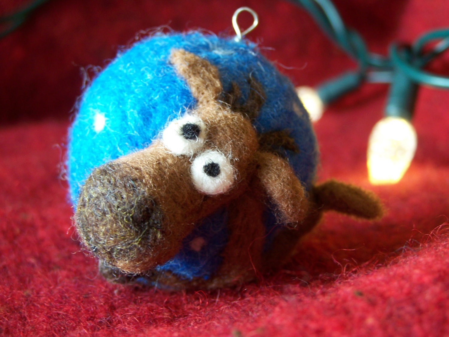 Needle-felted Reindeer Christmas Tree Decoration