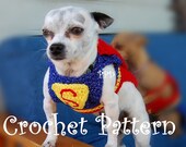 Instant Download Crochet Pattern - Super  Dog Sweater and Cape - Small Dog 2-20 lbs