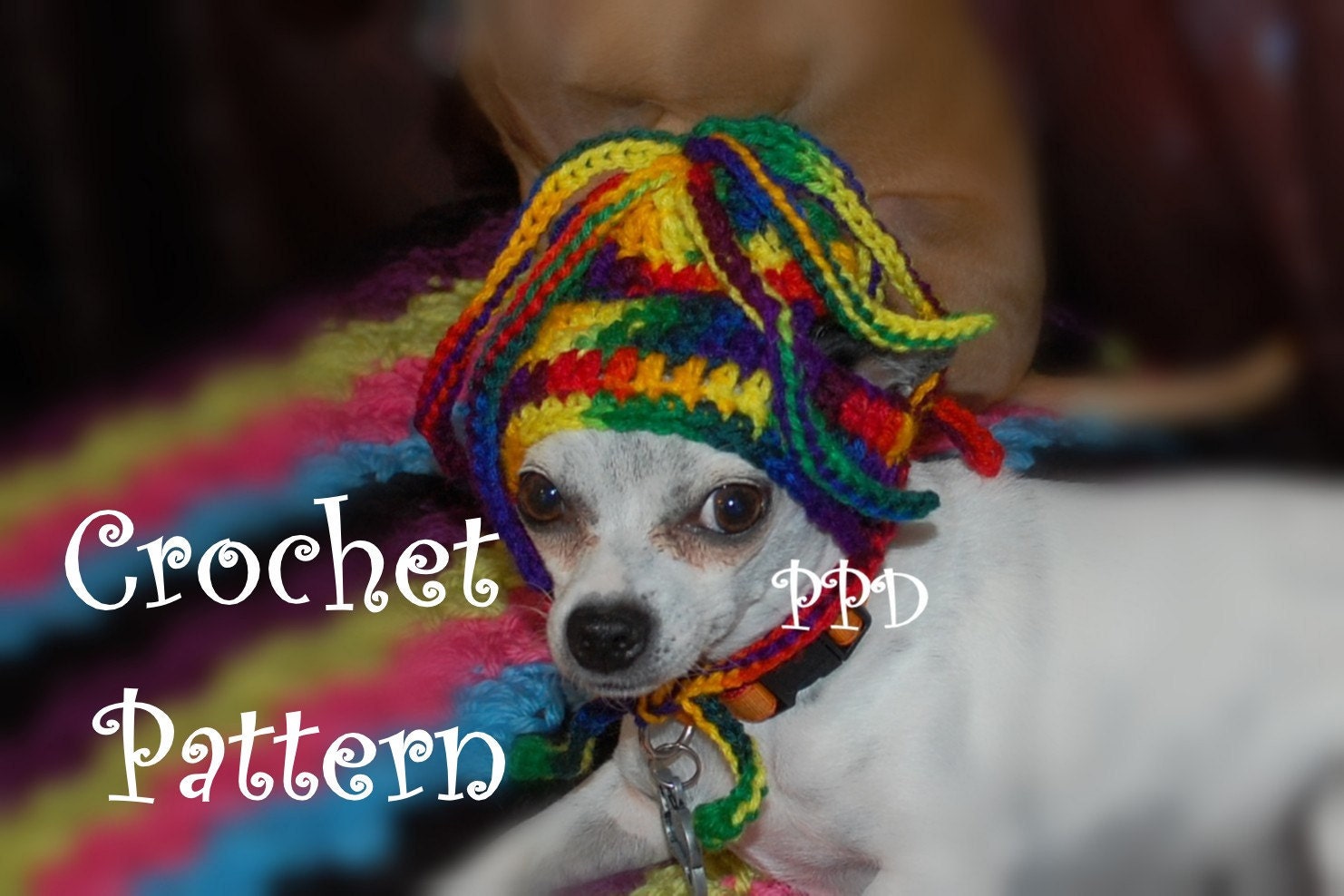 Instant Download Crochet Pattern - Squiggles Dog Hat - Small Dog Beanie