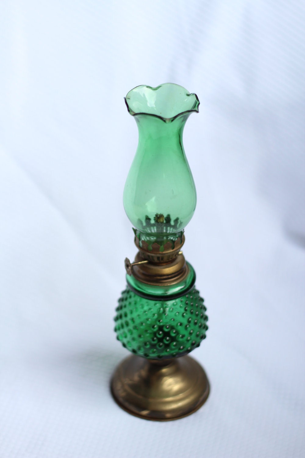 Vintage Green Oil Lamp Romantic Victorian