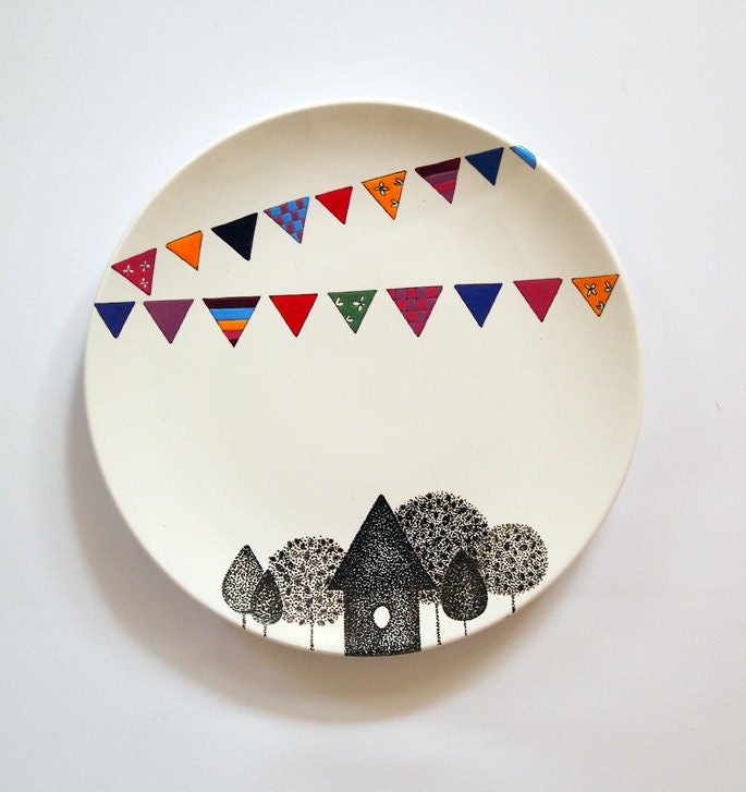 Village Wall Plate - Small size