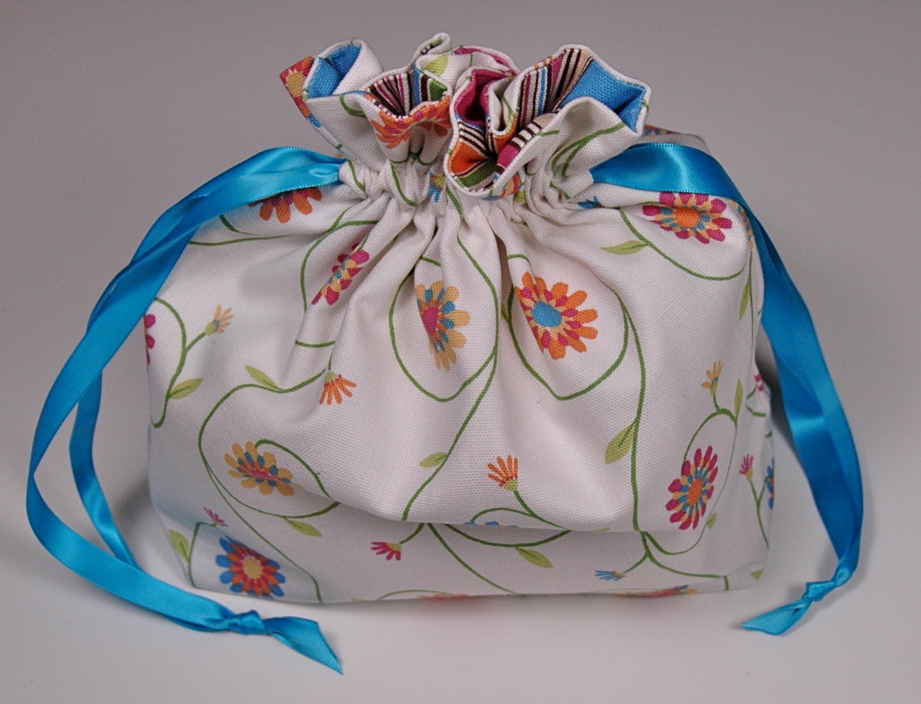 Knitting Project Bag -- Flower Power --