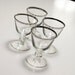 Silver Band Cocktail Glasses Dorothy Thorpe Mid Century Barware, Set of 4