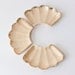 California Pottery Faux Wood Grain Cream Ceramic Serving Dishes Set of Three Scalloped Gold Edges