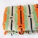Vintage Afghan Orange Black Green Cream Stripes Retro Mid Century Design