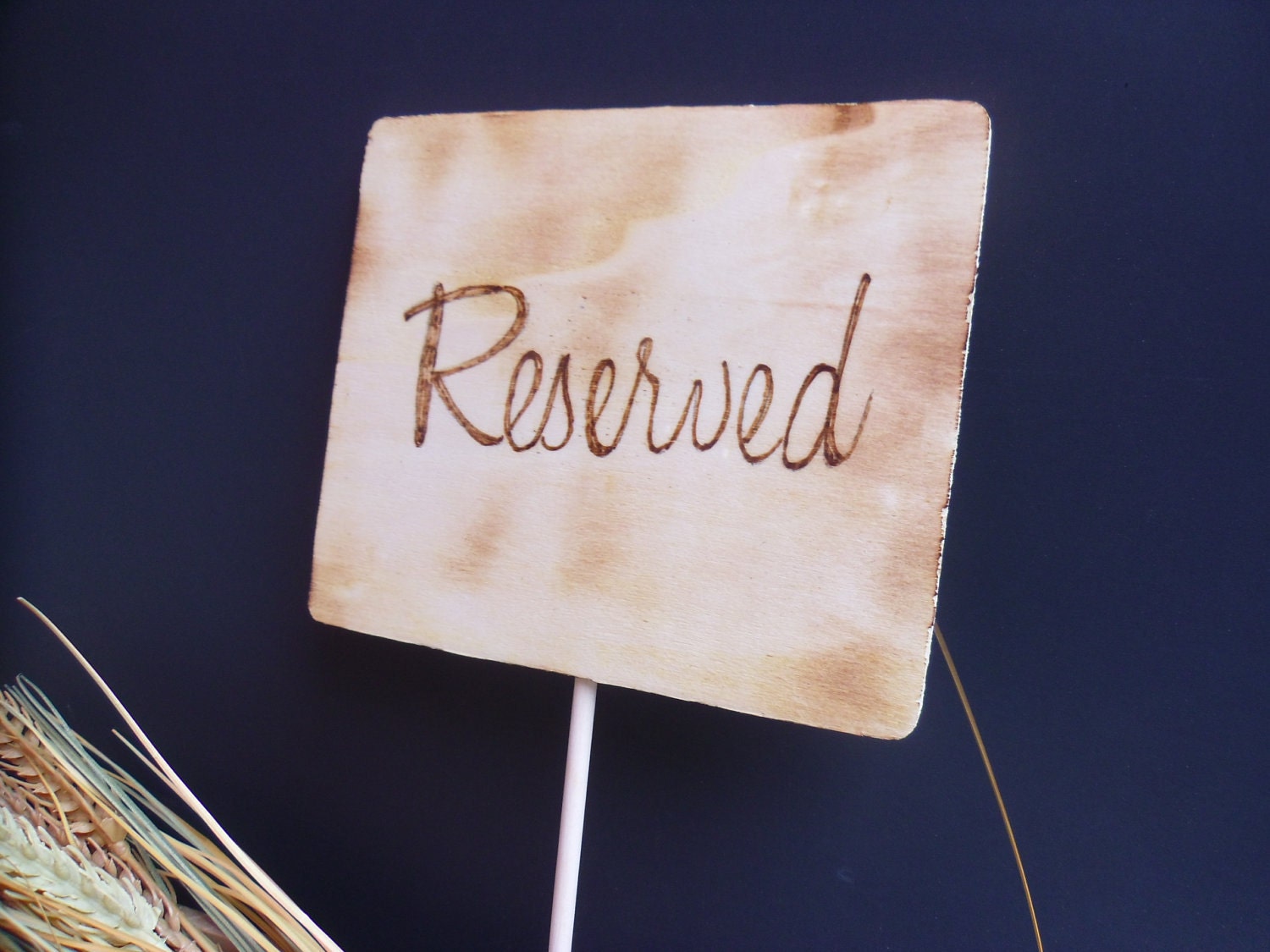 signs Rustic willowroaddesigns Reserved by Sign rustic  Wedding Centerpiece for reserved
