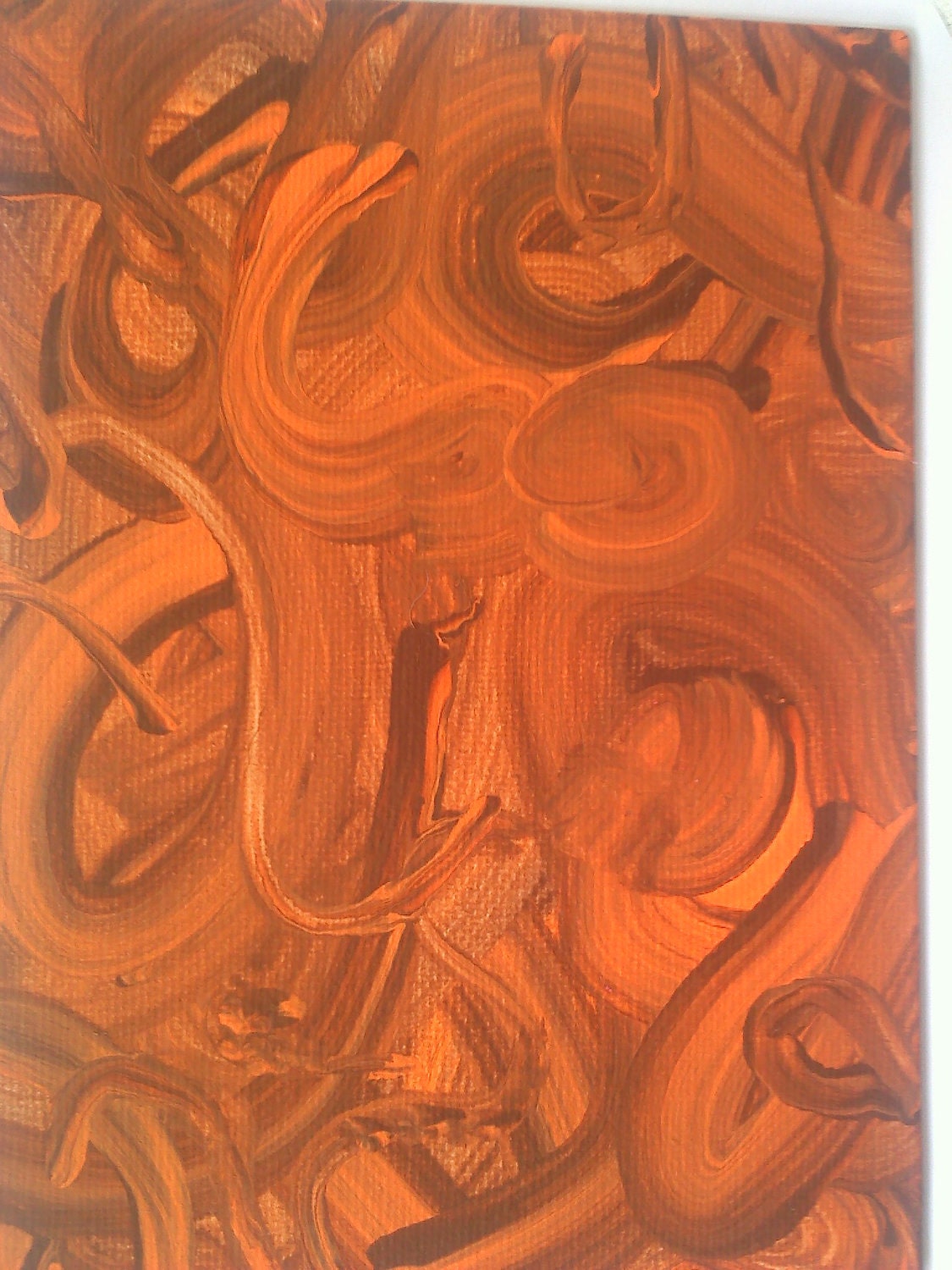 Orange Twist painting done in Acrylic on 5"x7" panel canvas