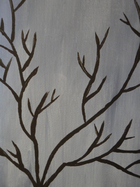 Lonely Blue Tree painting done with Acrylics on 5"x7" panel canvas