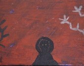 Nite Acrylic painting on 4"x6" panel canvas