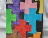 Multi Cross' on 9" x 12" panel canvas