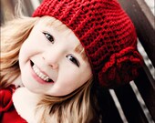 0021 - PDF PATTERN for Children's Crochet Slouchy Hat with Flowers and Leaves - Sizes Included for CHILDREN 3-12 years