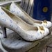 Size 8 Custom Hand Painted Nautical High Heel Shoes