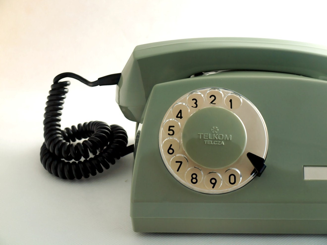 Vintage green rotary telephone