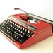 Vintage red manual typewriter - Silver reed Sillverette II