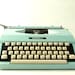 Vintage manual typewriter turquoise / aqua blue - Imperial