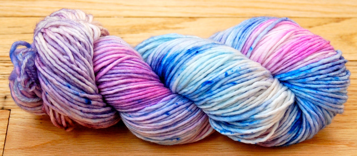 Sale 15% Off - SoHo Dk Yarn - BLUEBERRY - (Superwash Merino Single-Ply Yarn) - Dk Weight - Hand Dyed, One of a Kind - 240yds/100g