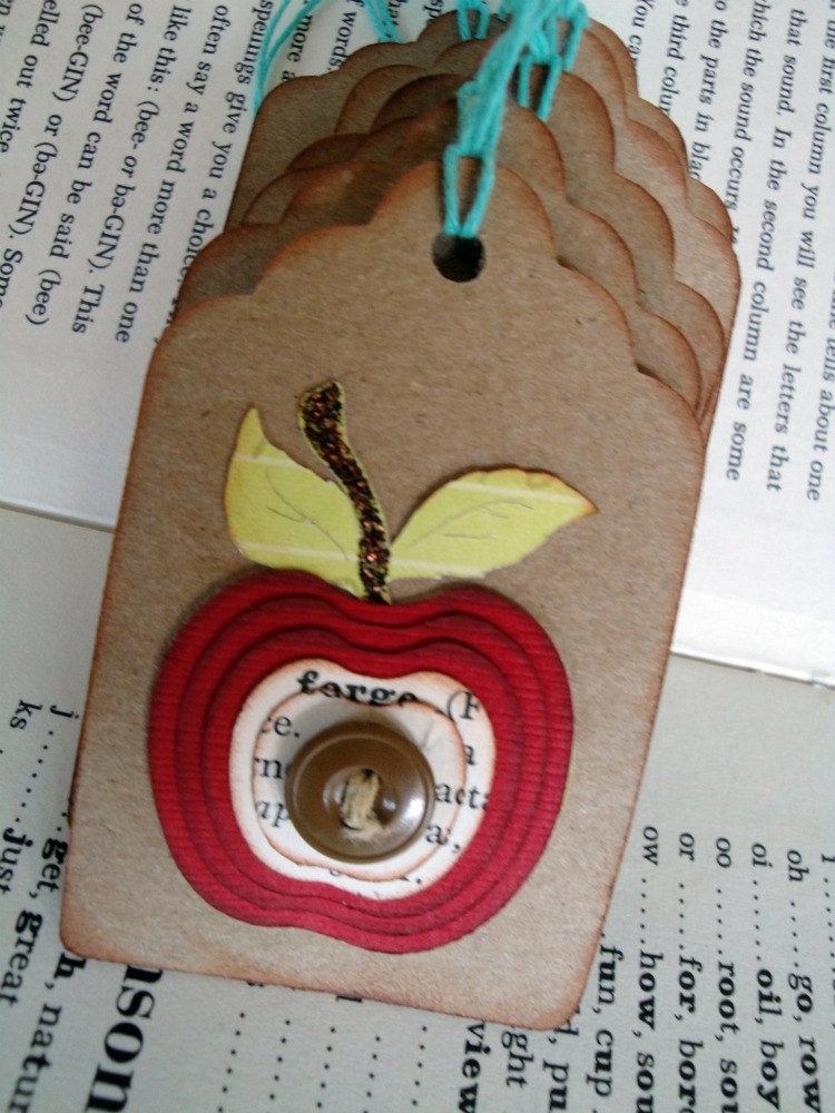 Back to School Gift Tags - Kraft Paper Tags - Teacher's Apple