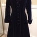 Gothic Victorian LOng Black Button Front Jacket  Coat Velvet Cotton steampunk winter Fashion vampire