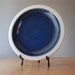 Vintage Heath Ceramics of California Salad Plate - Rim Line - Moonstone Blue and White