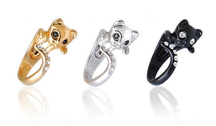 This Week ONLY - Till Stock last - Buy 2 Get 1 Free & 15% Coupon Code for all Shops items  - Beautiful Swarovski Crystal Cat Ring