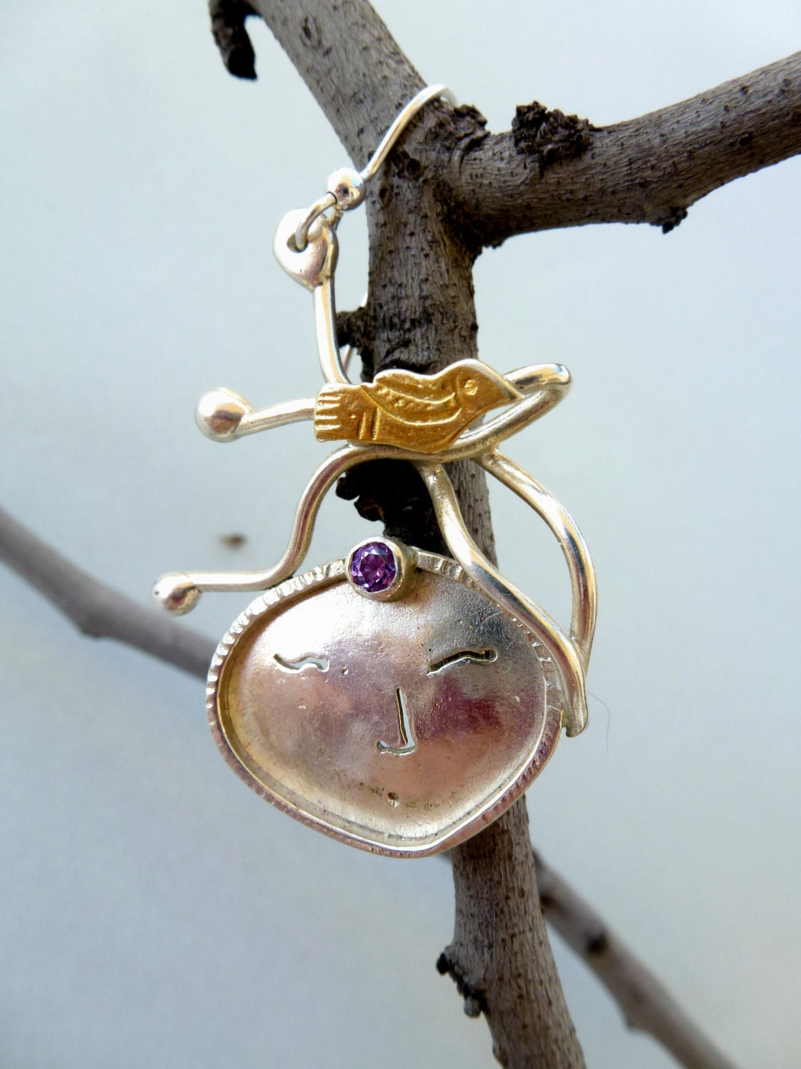 Art Sterling Silver Earrings - Who's that girl, romantic elegant earrings, New Year, 2013