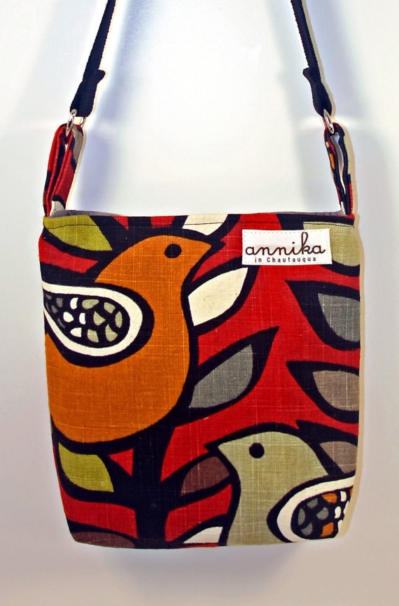 Handmade Cross-Body Purse in Partridge Bird KAS Oslo Spice...From Annika in Chautauqua