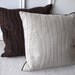 Eco friendly stitched wood grain "faux bois" decorative pillow cover, made from recycled fabric - beige print