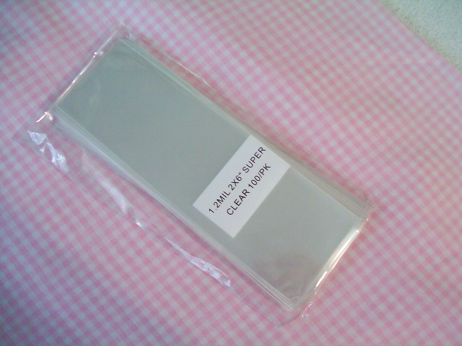 100 Clear Cello Bags 2 x 6 Cellophane 1.2 mil Poly Bags 5.1cm x 15.2cm