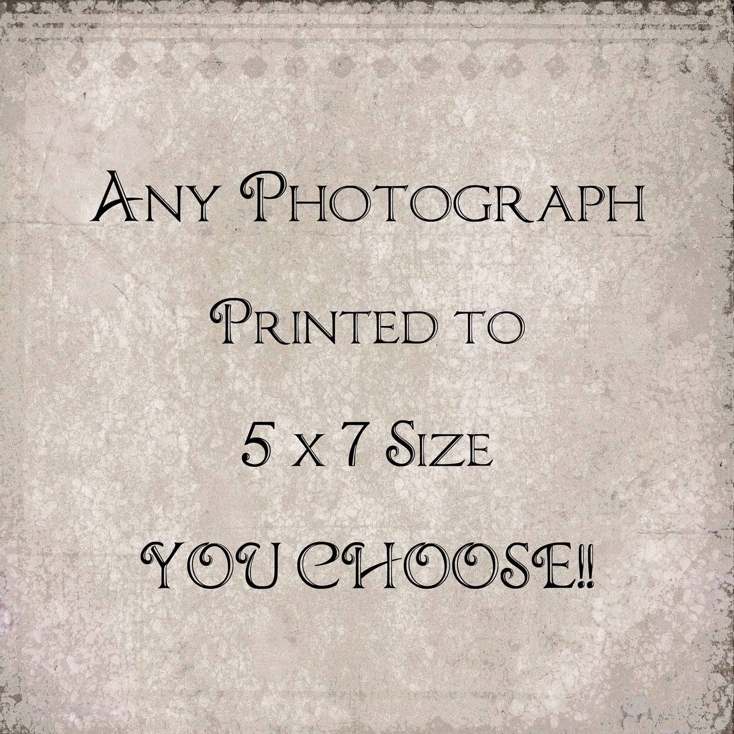 Any Photo 5x5 or 5x7 Home Decor Custom Photography Customize You Choose any Image Personalize It