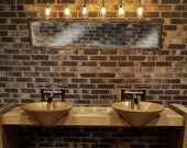 Vanity Lamp. Beer bottles,  Plumbing pipe & fittings. Wall light. Bathroom Vanity Lighting Fixture
