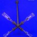 Chandelier "X". Beer bottles, Plumbing pipe and fittings.