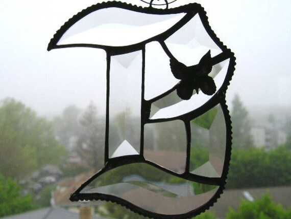 Stained Glass Initial B - Letter B - Beveled Glass - Butterfly ...