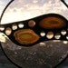 Stained Glass Disc with Agate, Peach colored Glass and gems - Abstract - OOAK - Handcrafted - Made in USA