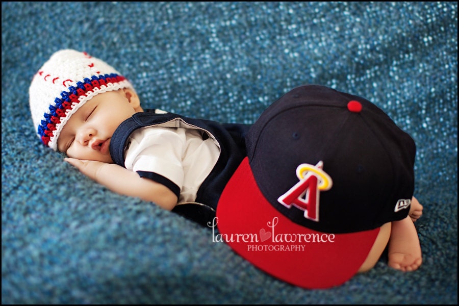 Crochet Baby Baseball Hat - Photo Prop - made to order
