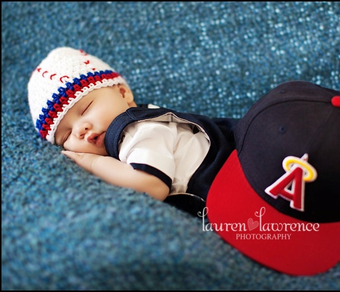 Crochet Baby Baseball Hat - Photo Prop - made to order