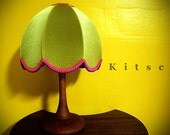 Lime green velvet hand-made desk lamp (FL002)