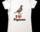 I Love Pigeons shirt - Printed on Super Soft Cotton T-Shirts for Women and Men/Unisex