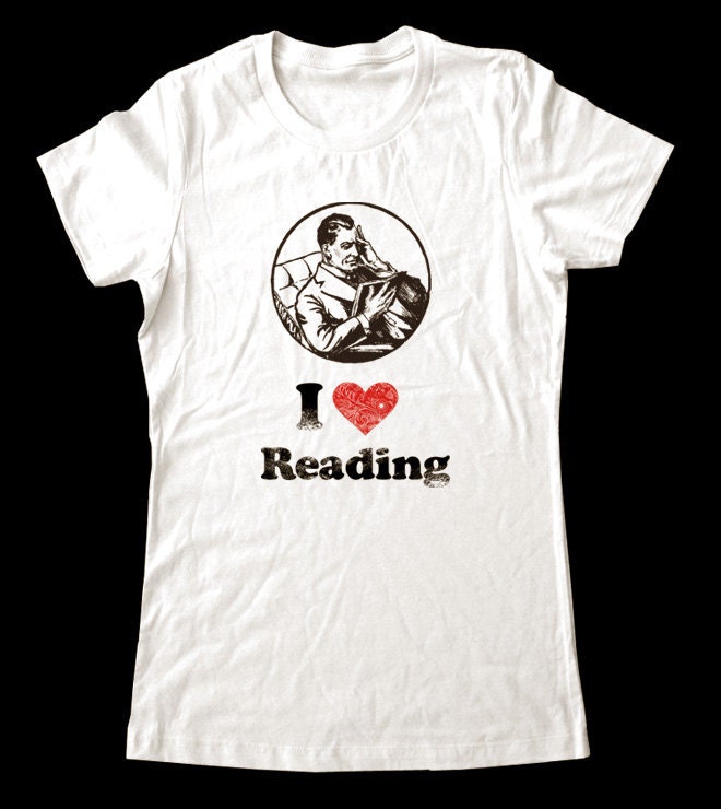 I Love (Heart) READING - Printed on Super Soft Cotton Jersey T-Shirts for Women and Men