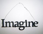 Inspirational Word IMAGINE Wall Hanging Home Decor Metal - ScharesMetalWorks