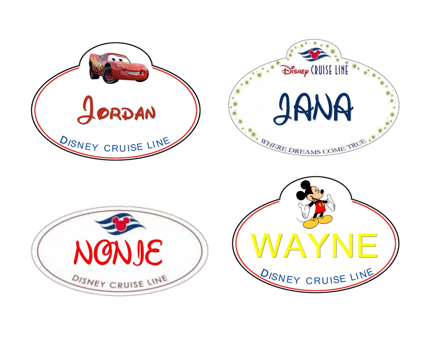 Disney Cruise personalized cabin door magnets - Set of 4