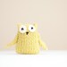 little green knitted owl pin brooch