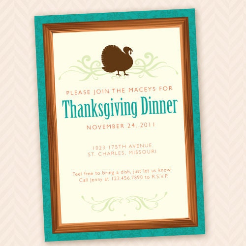Thanksgiving Dinner printable invitation