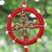 Dorje pendant inside dharma wheel - handmade