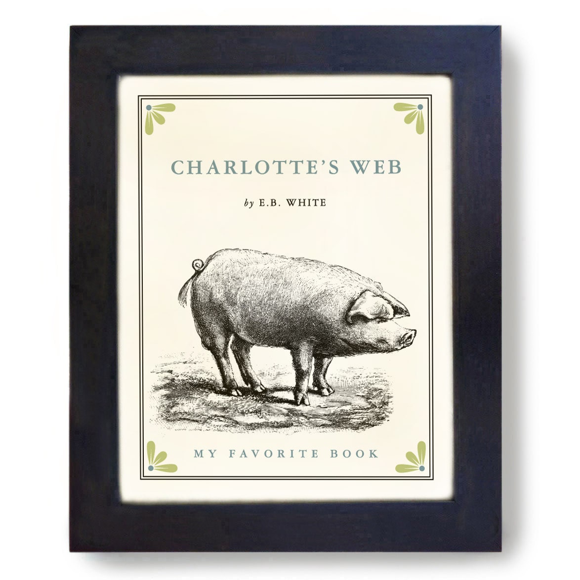 Pig Art Print Charlottes Web Classic Books Framed Art Print