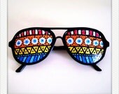 Hand Drawn Shades (Tribal)- colorful sunglasses for fun costume, party decoration and special occasions (Ship on 26 Nov onwards)